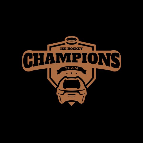Champions Team Ice Hockey logo template Thumbnail